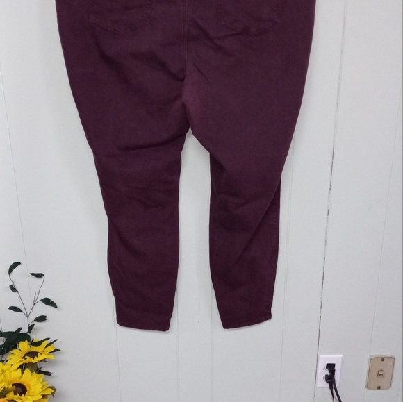 Torrid sz 24T jeggings skinny super stretch high rise jeans womens burgundy - Picture 6 of 6
